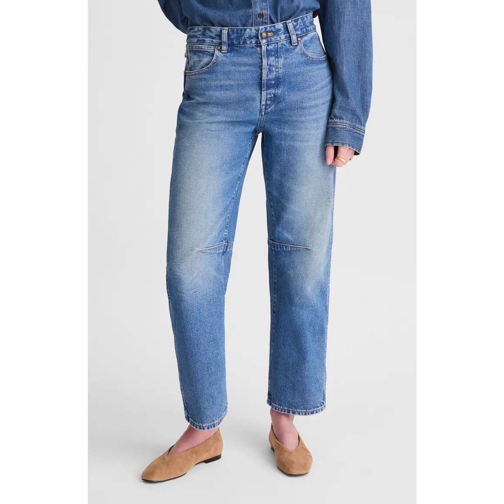 Madewell Darted Barrel-Leg Jean 100% Cotton Women 25T Blue High Rise Denim